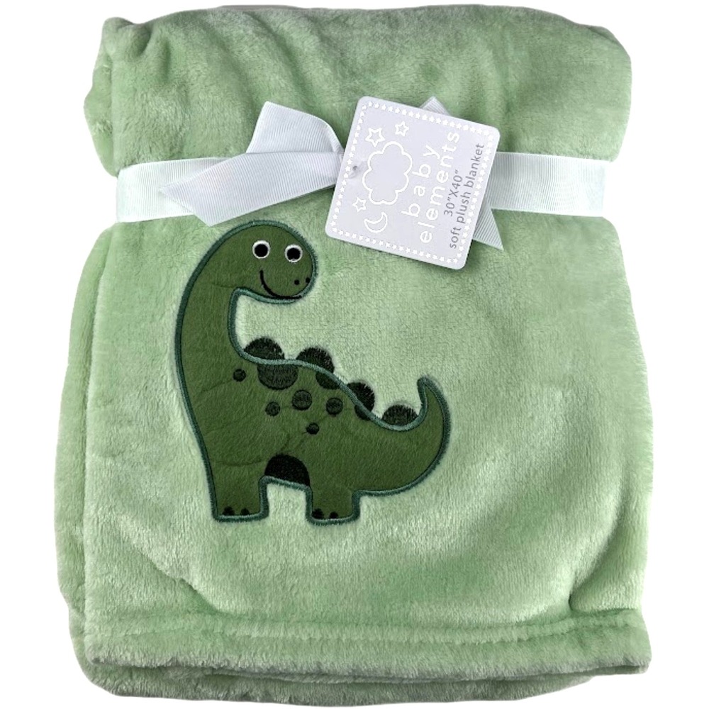 Baby‎ Elements Green Dinosaur Blanket Fleece Soft Boy Lovey NWT